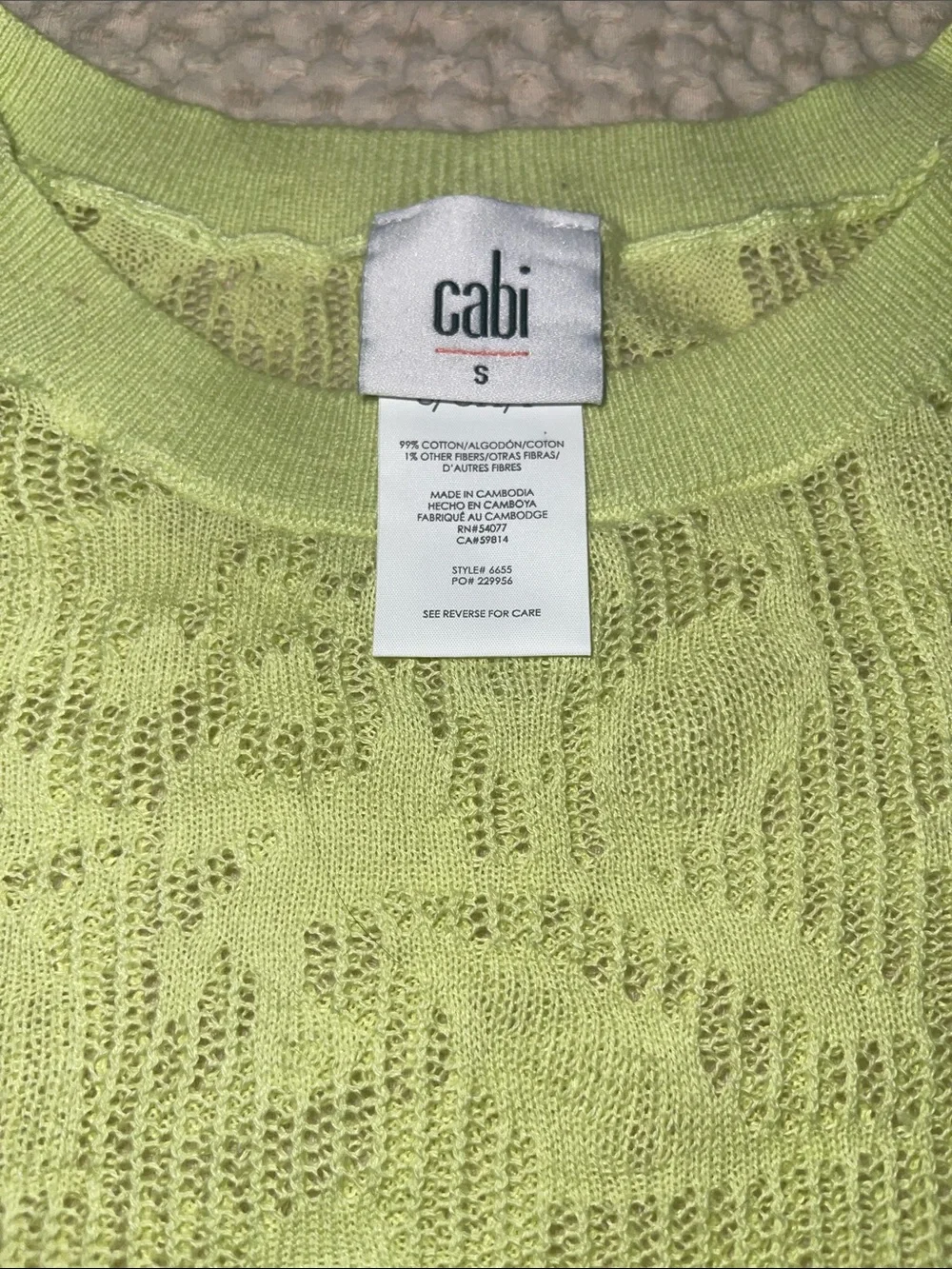 Cabi Summer Sweater #6655 with matching Charm Tank #6749 LIKE NEW Size Small - Picture 6 of 10
